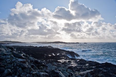 Rocky coastline of Islay, Scotlandの写真素材
