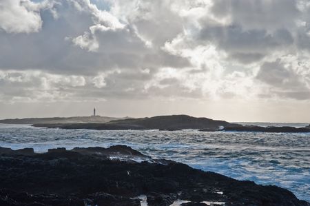 Rocky coastline of Islay, Scotlandの写真素材