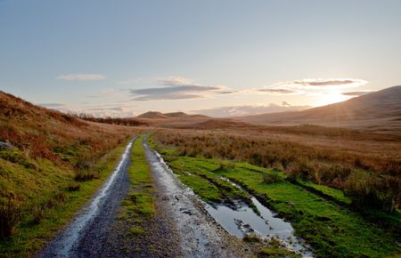 Road on the isle of Juraの写真素材