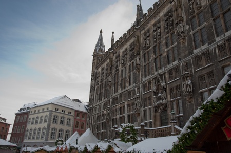 Aachen Rathaus during winterの写真素材