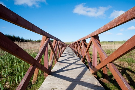 Bridge to Finlaggan, ancient Lordship of the Islesの写真素材