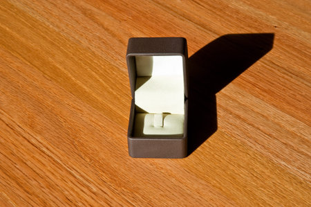 Open empty ring boxの写真素材