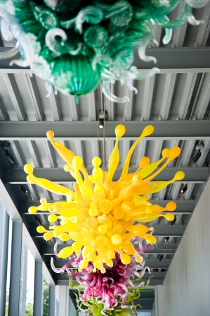 Blown glass by Dale Chihuly in the Chihuly Garden and Glass, Seattle WAの写真素材