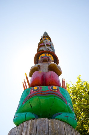 Detail of Knowledge Totem in Victoria B C の写真素材