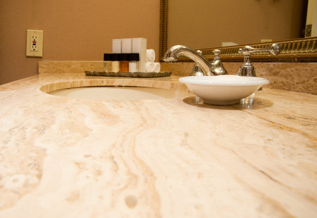 Bathroom sink and counterの写真素材