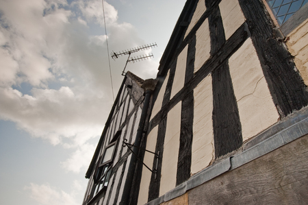 Half-timbered building in the United Kingdomの写真素材