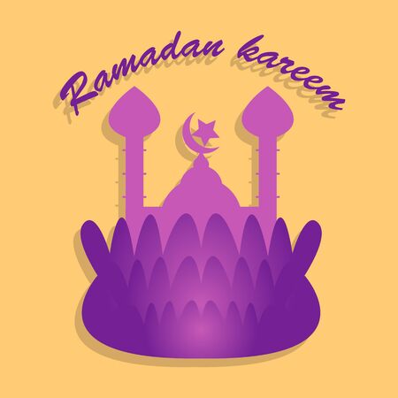 Ramadan Kareem concept flower background with islamic illustration.のイラスト素材
