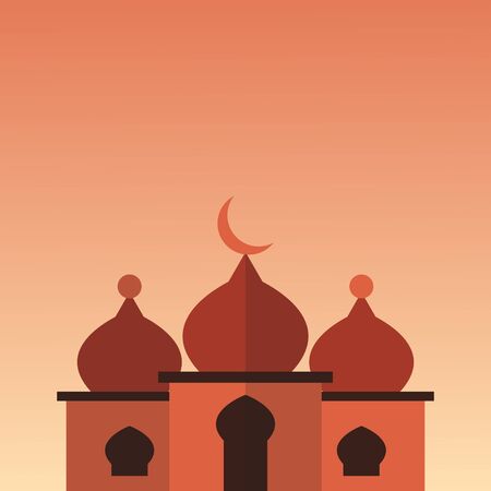 mosque in the afternoon vektor designのイラスト素材