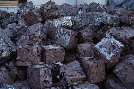 Iron Metal scrap cube or box shape for foundryの写真素材