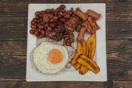 Bandeja paisa, typical dish at the Antioquia Medellin region of Colombia.の写真素材