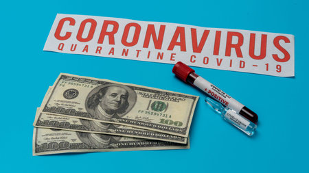 COVID 19 Coronavirus vaccine, infected blood sample in the sample tube, Vaccine and syringe...