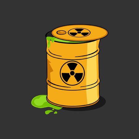 Toxic Radioactive Nuclear Waste Barrel Cartoon Vectorのイラスト素材