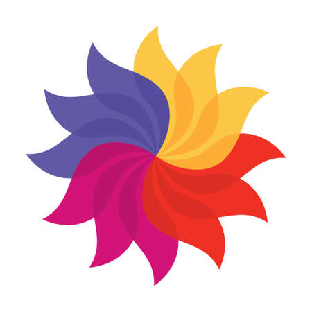 Flower colorful Spiral logo symbol Vectorのイラスト素材