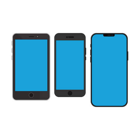 Modern phone mobile cellphone smartphone realistic vector illustrationのイラスト素材