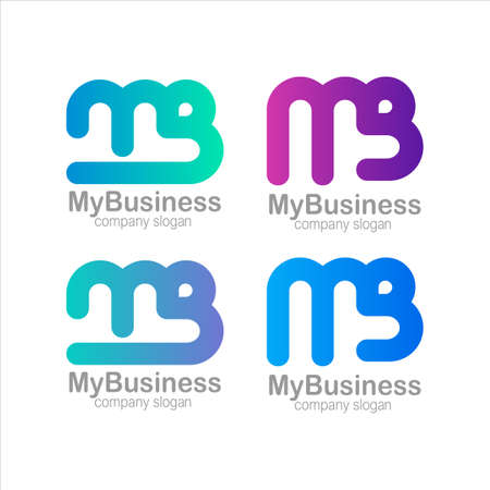 Letter M and B Logo Symbol Colorful Gradient Vectorのイラスト素材