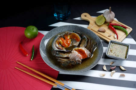 Pickled seacrab in fish sauceの写真素材