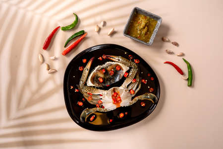 Pickled sea crab on clean backgroundの写真素材