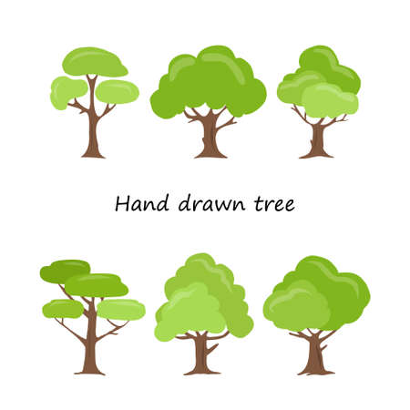 Vector illustration of hand drawn tree. Hand sketch collections.のイラスト素材