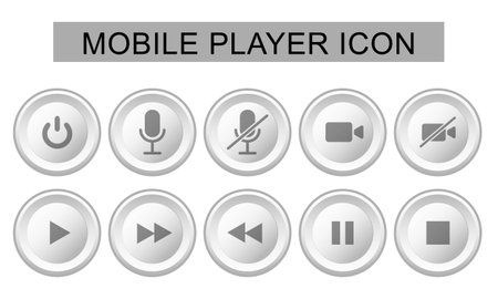 Vector illustration of mobile player icon. Symbol for communication mobile apps and web design button.のイラスト素材