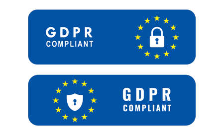 Vector illustration of General Data Protection Regulation (GDPR) Compliant. Cybersecurity governance concept ..のイラスト素材