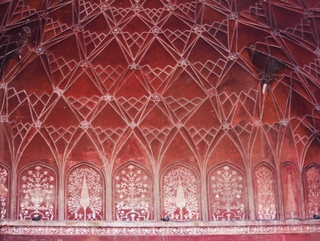External decoration details of Taj Mahal, Indiaの写真素材