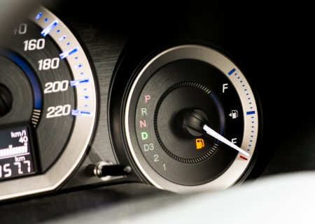 Car Dashboard - running out of gasの写真素材