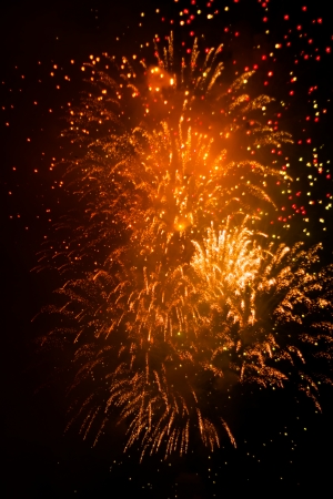colorful fireworks against night background for new year celebrationの写真素材