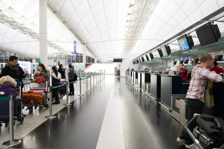 HONG KONG, CHINA - JANUARY 11: Interior of Hongkong airport on January 11, 2015 in Hong Kong, China....