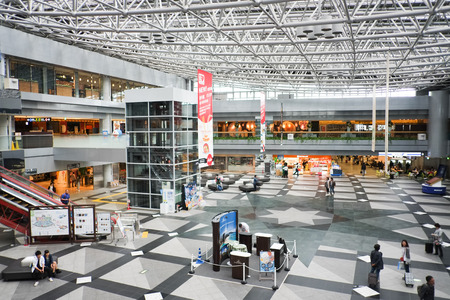 HOKKAIDO, JAPAN - May 7, 2015 : Interior view of New Chitose Airport, the largest airport in Hokkaido,  serving the Sapporo metropolitan area.のeditorial素材