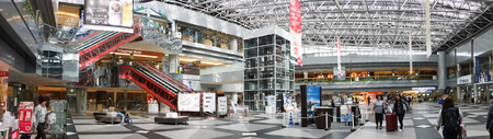 HOKKAIDO, JAPAN - May 7, 2015 : Panorama of New Chitose Airport, the largest airport in Hokkaido,  serving the Sapporo metropolitan area.のeditorial素材