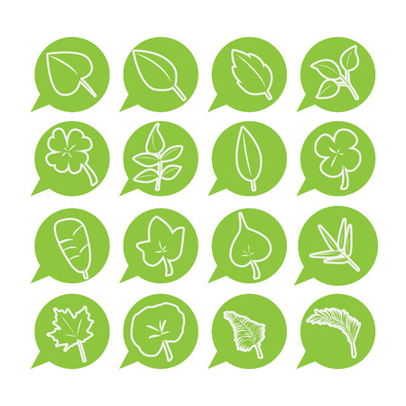 leaf icon vector setのイラスト素材