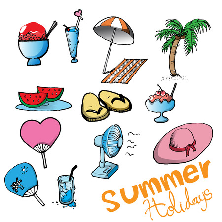 summer icon setのイラスト素材