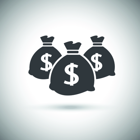 Money icon with three bagsのイラスト素材