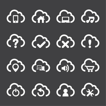 Set of cloud iconsのイラスト素材