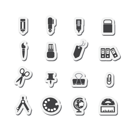 stationery iconsのイラスト素材