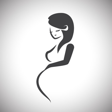 pregnant woman, stylized vector symbolのイラスト素材