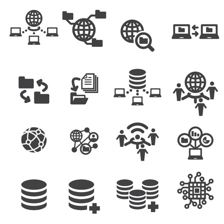 tectnology and data iconのイラスト素材
