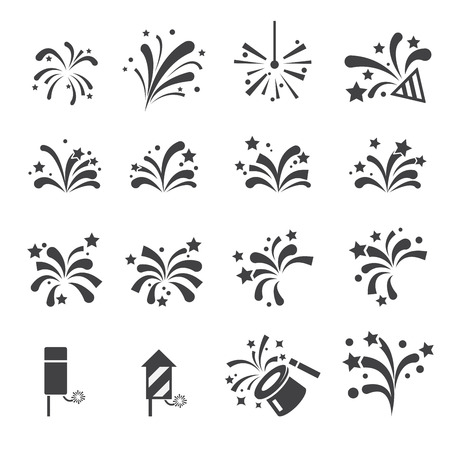 firework icon setのイラスト素材