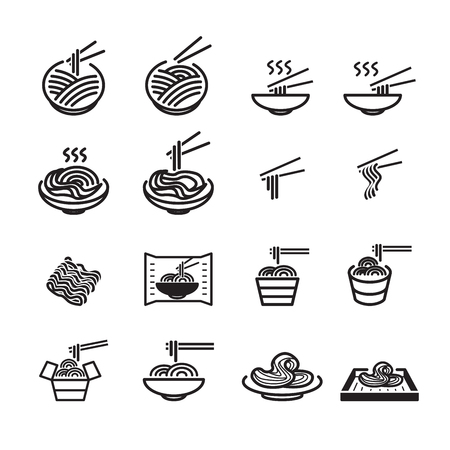 noodles icon setのイラスト素材