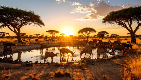 Sunset on the meadowの素材