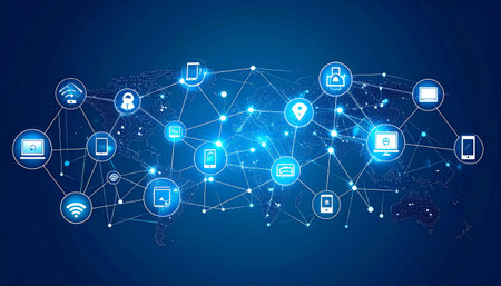 Internet of Things (IoT) and global network connection conceptの素材