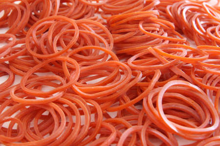 Closeup Red Rubber Bandの写真素材