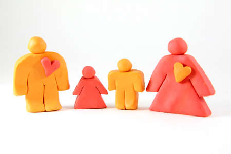 Plasticine family concept. Father,Mother and childの写真素材
