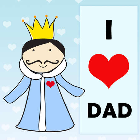 Happy Father day greeting card. I love daddy. You're the king.の写真素材