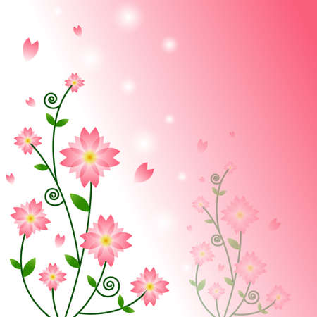 Vector of pink flower background のイラスト素材