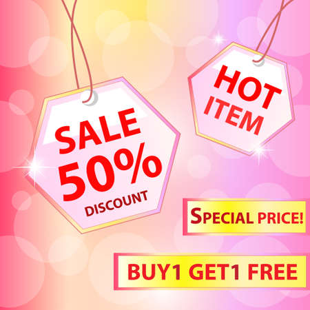 Collection of colorful sale labels, stickers, corners, tags  Discount and hot item  Vector illustration のイラスト素材