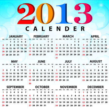 2013 Calendar full year  12 months  のイラスト素材