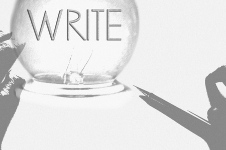 Writer - Digital background, Write conceptの写真素材