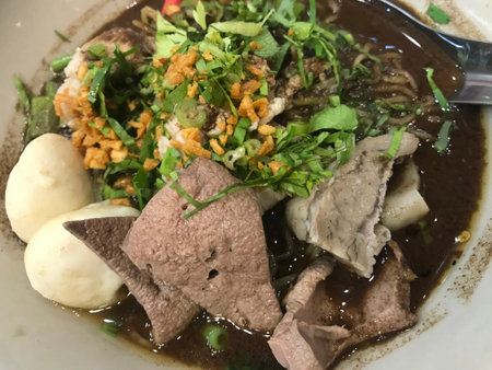 Nam Tok Noodles Recipe at The Thai Restaurantの写真素材