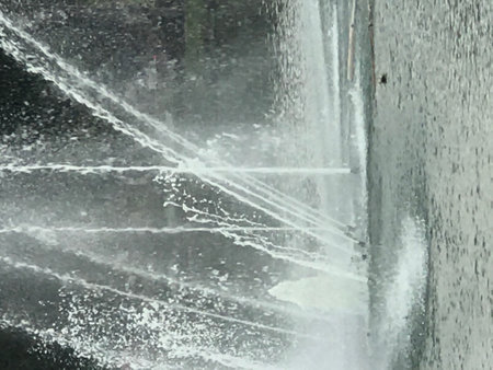 Fountain in the city, close-up of water jets.の写真素材